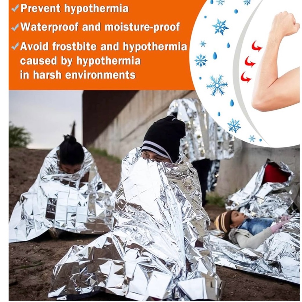 4x Emergency Mylar Thermal Blanket for Survival First Aid Kits Outdoors Travel - Picture 3 of 10